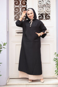 Modest Black Pastel Dress 76612S - 2