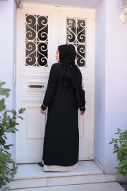Modest Black Pastel Dress 76881S - 3