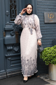Modest Black Pleated Dress 23501S - 3