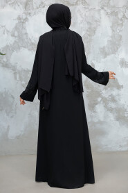 Modest Black Plus Size Abaya 18004S - 4