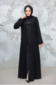 Modest Black Plus Size Abaya 18004S - 3