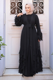 Modest Black Plus Size Abaya 25904S - 2