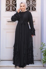 Modest Black Plus Size Abaya 25904S - 3