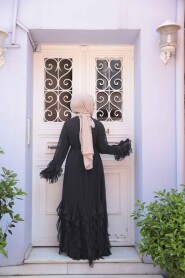 Modest Black Plus Size Abaya 25904S - 4