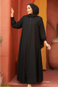 Modest Black Plus Size Abaya 26302S - 3