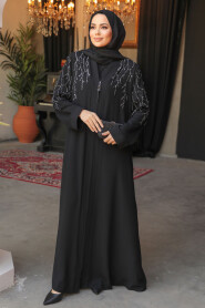 Modest Black Plus Size Abaya 29110S - 2