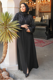 Modest Black Plus Size Abaya 29110S - 3