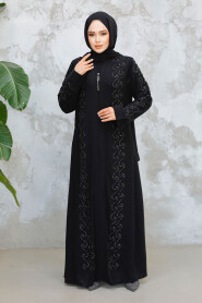 Modest Black Plus Size Abaya 29123S - 2