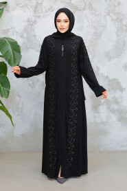 Modest Black Plus Size Abaya 29123S - 3