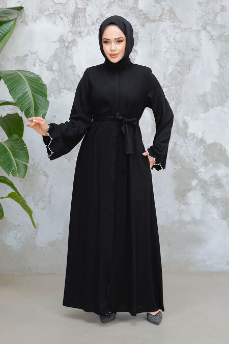 Modest Black Plus Size Abaya 29125S - NEVA STYLE