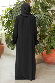 Modest Black Plus Size Abaya 45275S - 3