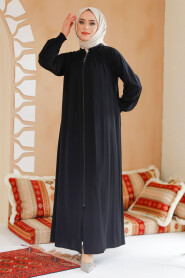 Modest Black Plus Size Abaya 45293S - 3