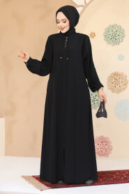 Modest Black Plus Size Abaya 45296S - 1