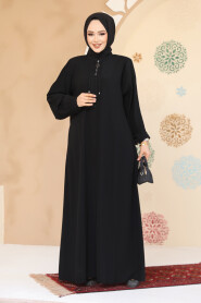 Modest Black Plus Size Abaya 45296S - 2