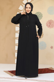 Modest Black Plus Size Abaya 45298S - 3