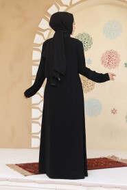 Modest Black Plus Size Abaya 45298S - 4