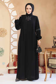 Modest Black Plus Size Abaya 45299S - 2