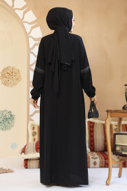 Modest Black Plus Size Abaya 45299S - 4