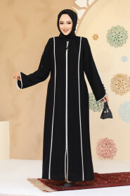 Modest Black Plus Size Abaya 45300S 