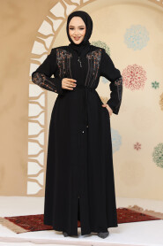 Modest Black Plus Size Abaya 45302S - 3