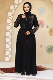 Modest Black Plus Size Abaya 45302S - 2