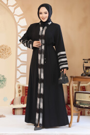 Modest Black Plus Size Abaya 45303S 