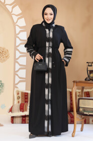 Modest Black Plus Size Abaya 45303S - 3