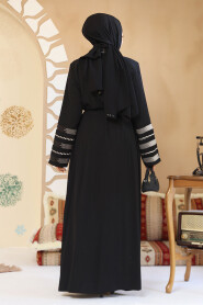 Modest Black Plus Size Abaya 45303S - 4