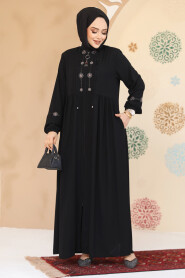 Modest Black Plus Size Abaya 45305S - 2