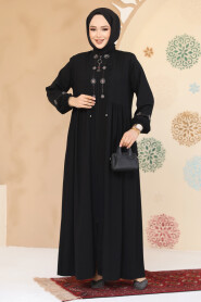 Modest Black Plus Size Abaya 45305S - 3