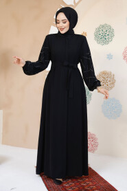 Modest Black Plus Size Abaya 61366S - 1