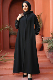 Modest Black Plus Size Abaya 62701S - 2