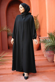 Modest Black Plus Size Abaya 62701S - 3