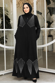 Modest Black Plus Size Abaya 62901S - 1