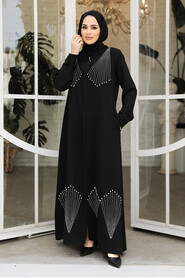 Modest Black Plus Size Abaya 62901S - 2