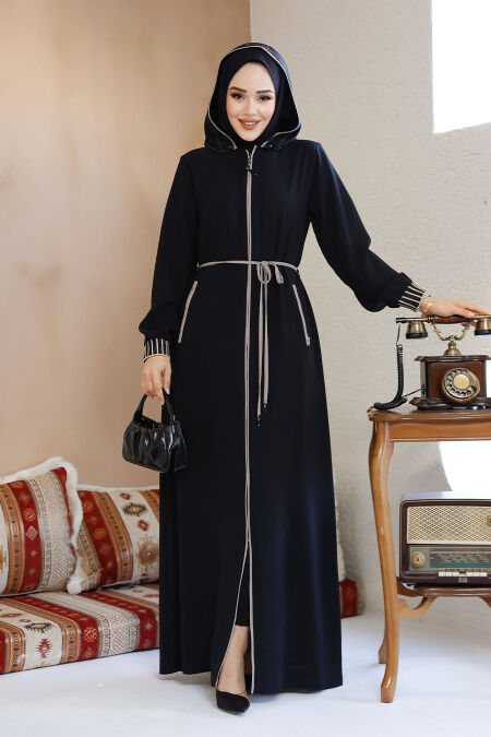Modest Black Plus Size Abaya 81151S - NEVA STYLE