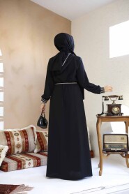 Modest Black Plus Size Abaya 81151S - 5
