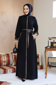Modest Black Plus Size Abaya 81151S - 3