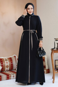 Modest Black Plus Size Abaya 81151S - 4
