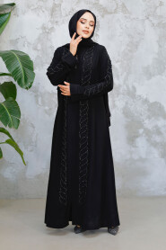 Modest Black Plus Size Abaya Dubai 29122S - 2