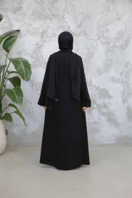 Modest Black Plus Size Abaya Dubai 29122S - 4
