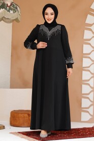 Modest Black Plus Size Dress 23815S - 3