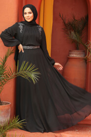 Modest Black Plus Size Dress 25879S - 1