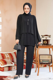 Modest Black Plus Size Dual Suit 70212S - 2