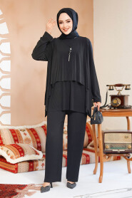 Modest Black Plus Size Dual Suit 70212S - 3