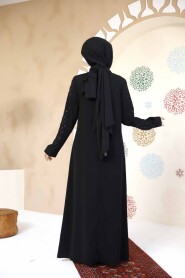 Modest Black Plus Size Dubai Abaya 29120S - 5