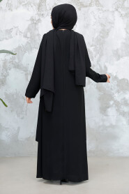 Modest Black Plus Size Dubai Abaya 29121S - 4