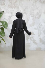 Modest Black Plus Size Dubai Abaya 29124S - 3