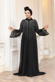 Modest Black Plus Size Engagement Dress 25912S - 2