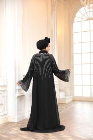 Modest Black Plus Size Engagement Dress 25912S - 4